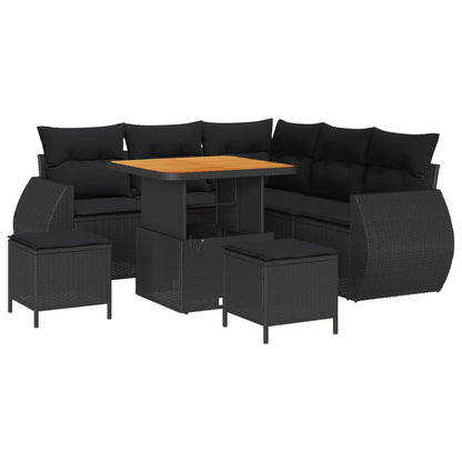 Havesofa Sæt Med Pude Med Opbevaring 8 Dele Polyrattan - Billede 2