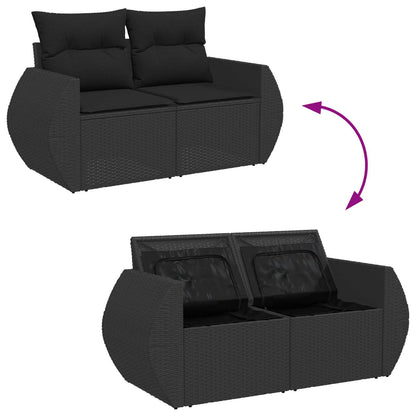 Havesofa Sæt Med Pude Med Opbevaring 8 Dele Polyrattan - Billede 12