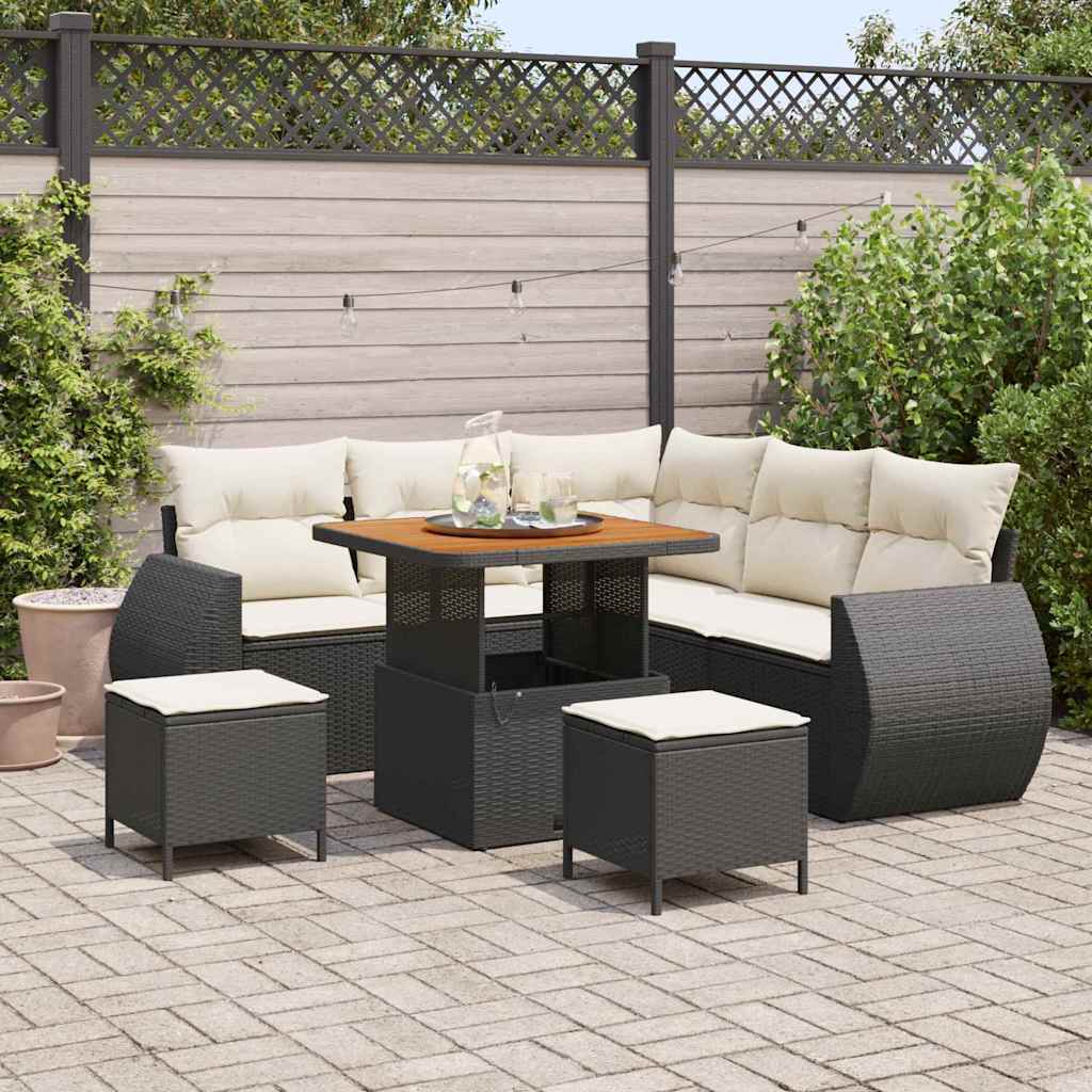 Havesofa Sæt Med Pude Med Opbevaring 8 Dele Polyrattan - Variant 3363820