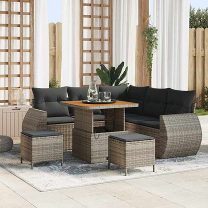 Havesofa Sæt Med Pude Med Opbevaring 8 Dele Polyrattan - Variant 3363823
