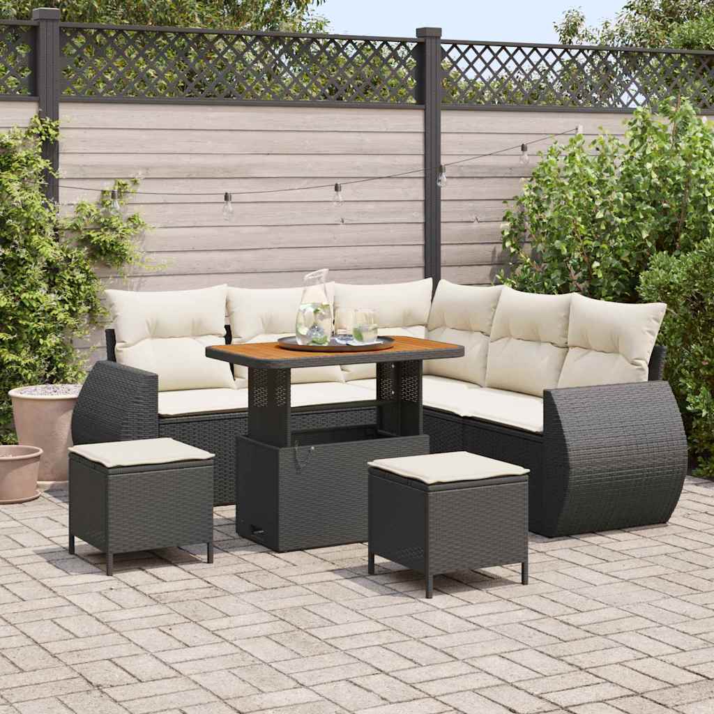 Havesofa Sæt Med Pude Med Opbevaring 8 Dele Polyrattan - Variant 3363825