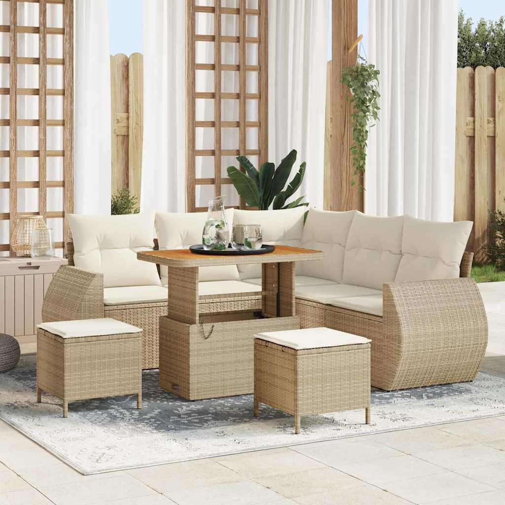 Havesofa Sæt Med Pude Med Opbevaring 8 Dele Polyrattan - Variant 3363826