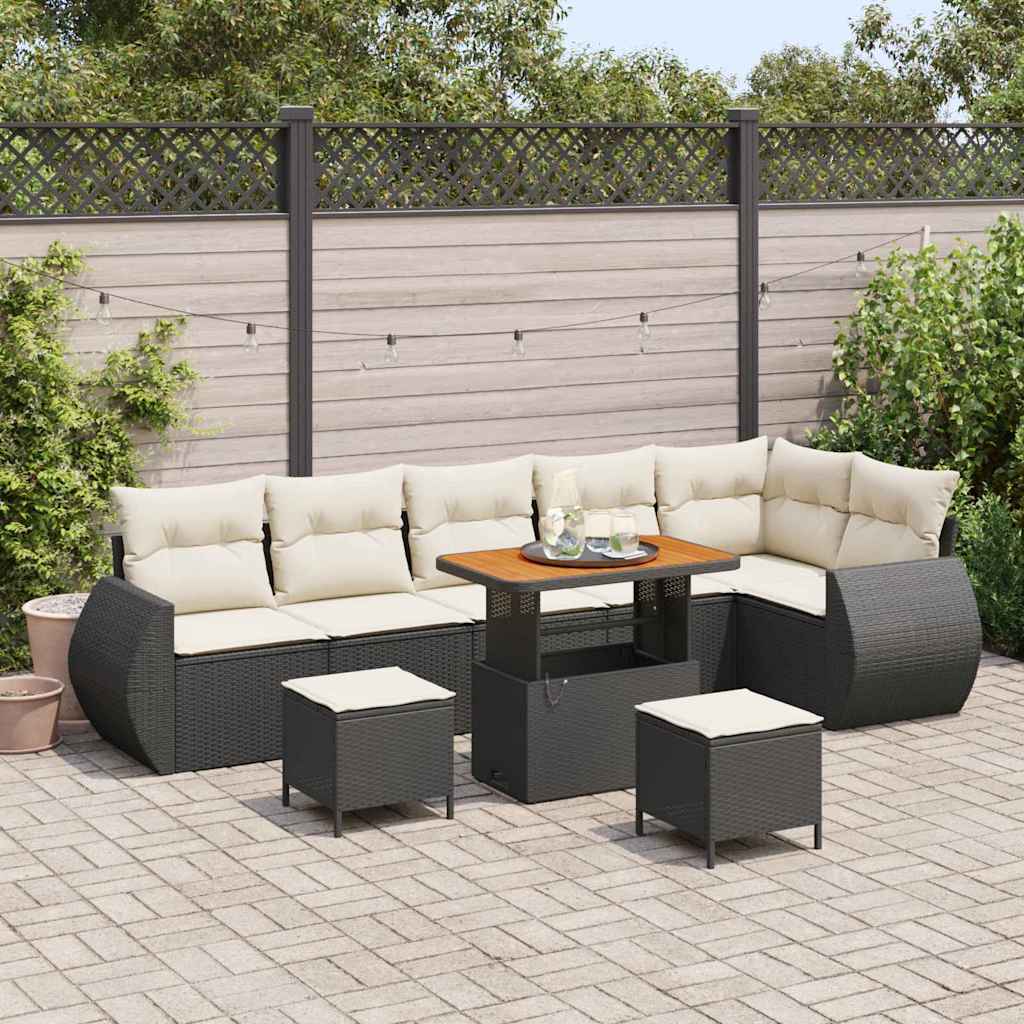 Havesofa Sæt Med Pude Med Opbevaring 9 Dele Poly Rattan - Variant 3363845