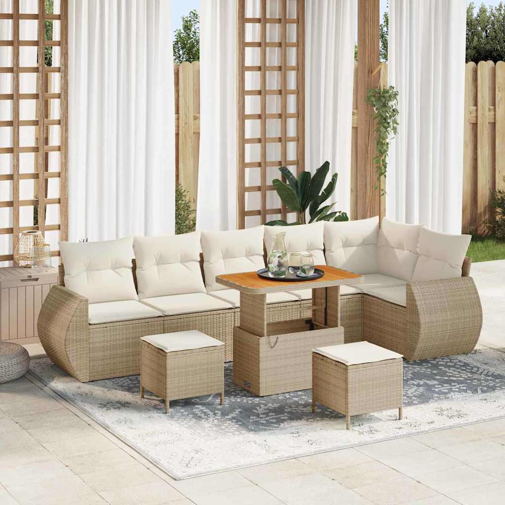 Havesofa Sæt Med Pude Med Opbevaring 9 Dele Poly Rattan - Variant 3363846