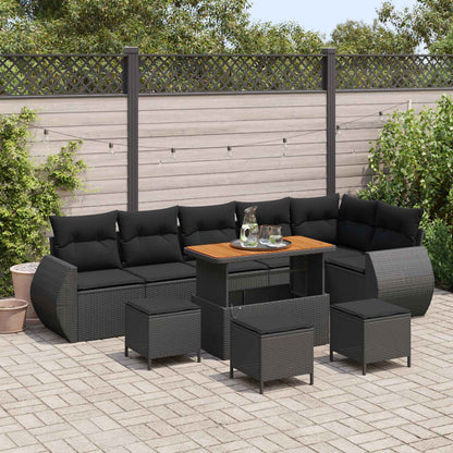 Havesofa Sæt Med Pude Med Opbevaring 9 Dele Poly Rattan - Variant 3363849