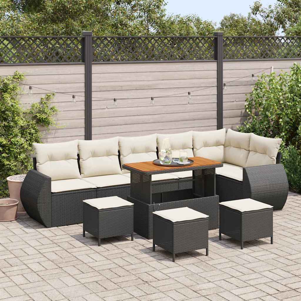 Havesofa Sæt Med Pude Med Opbevaring 9 Dele Poly Rattan - Variant 3363850
