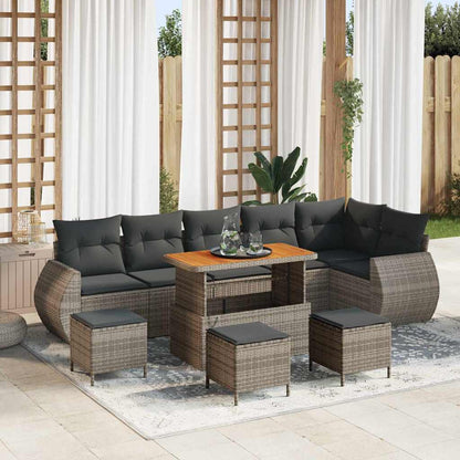 Havesofa Sæt Med Pude Med Opbevaring 9 Dele Poly Rattan - Variant 3363853