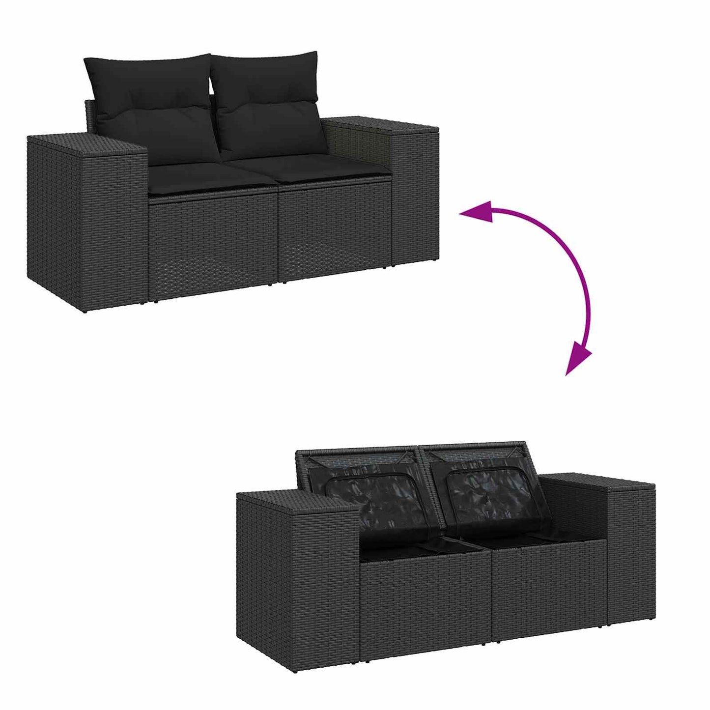 Havesofa Sæt Med Pude 13 Dele Polyrattan - Billede 11