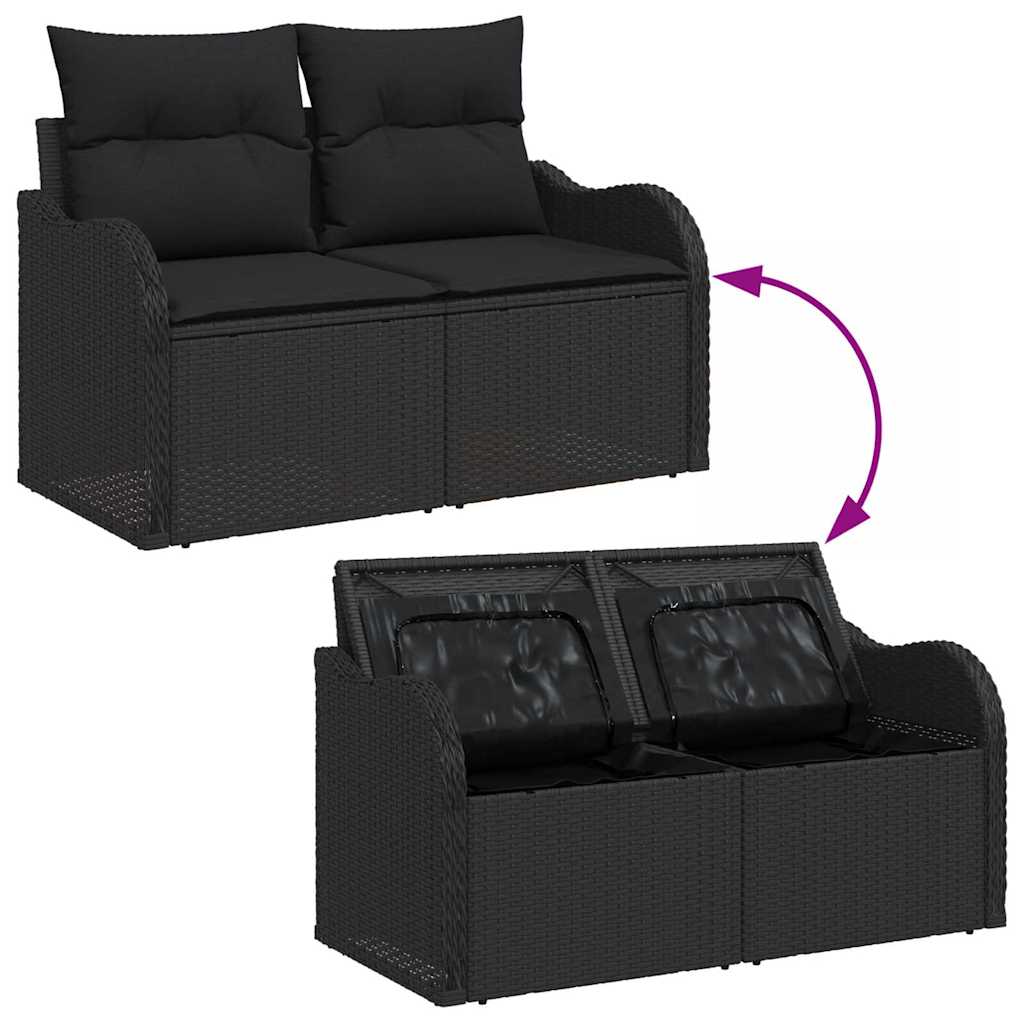 Havesofa Sæt 8 Dele Polyrattan, Stål Og Massivt Akacietræ - Billede 11