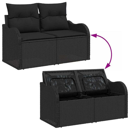 Havesofa Sæt 8 Dele Polyrattan, Stål Og Massivt Akacietræ - Billede 11