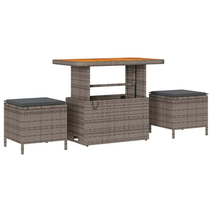 Havesofa Sæt Med Opbevaring 9 Dele Poly Rattan - Billede 4