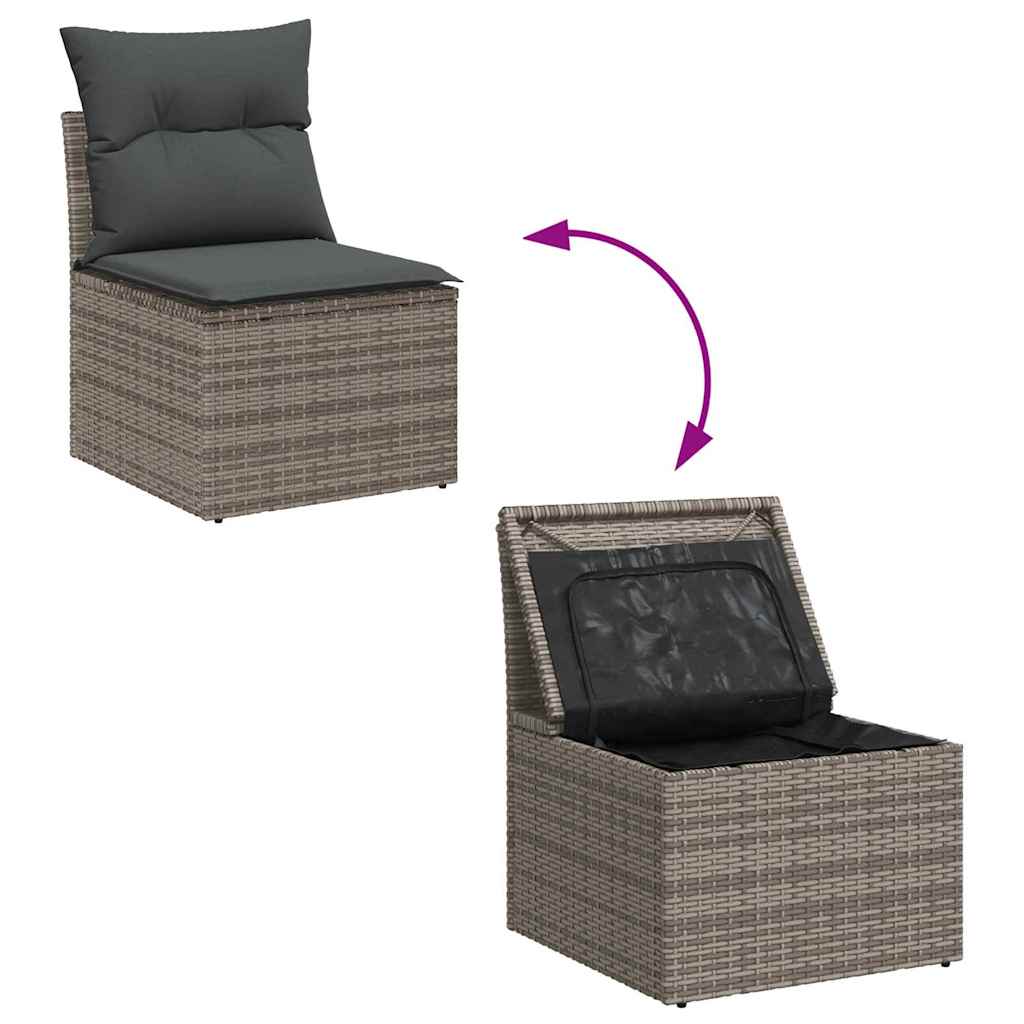 Havesofa Sæt Med Opbevaring 9 Dele Poly Rattan - Billede 10