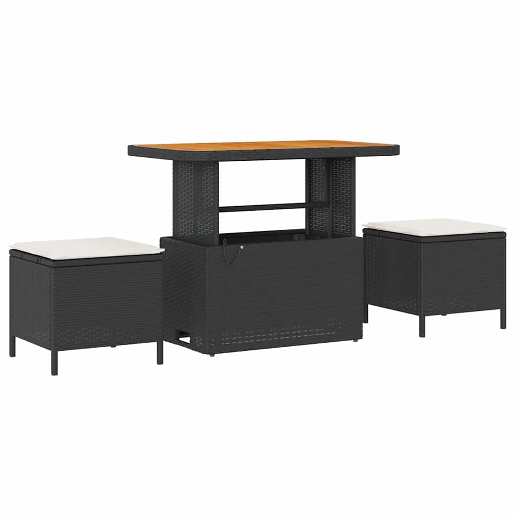 Havesofa Sæt Med Pude Med Opbevaring 10 Dele Poly Rattan - Billede 6