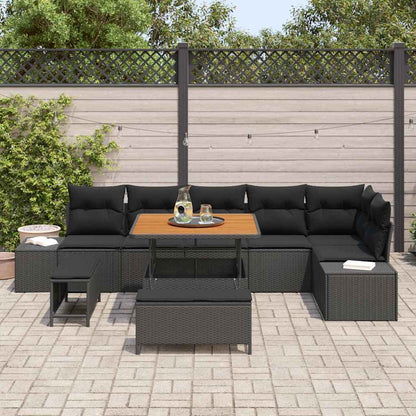 Havesofa Sæt Med Pude Med Opbevaring 9 Dele Poly Rattan - Billede 3