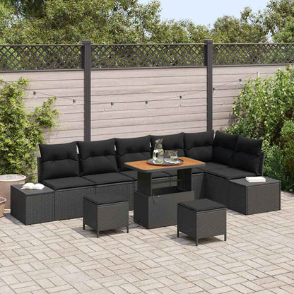 Havesofa Sæt Med Pude Med Opbevaring 9 Dele Poly Rattan - Variant 3364754