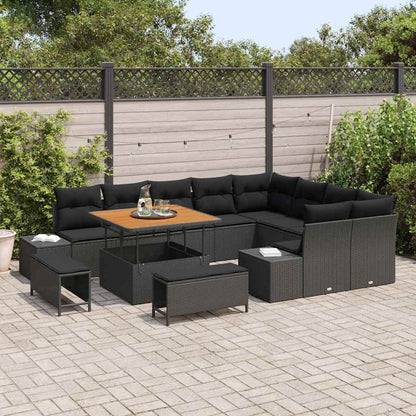 Havesofa Sæt Med Pude Med Opbevaring 12 Dele Poly Rattan - Billede 3