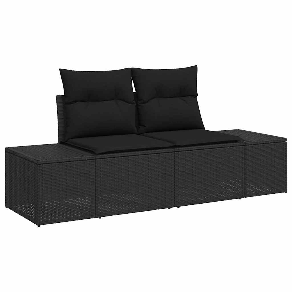 Havesofa Sæt Med Pude Med Opbevaring 12 Dele Poly Rattan - Billede 4