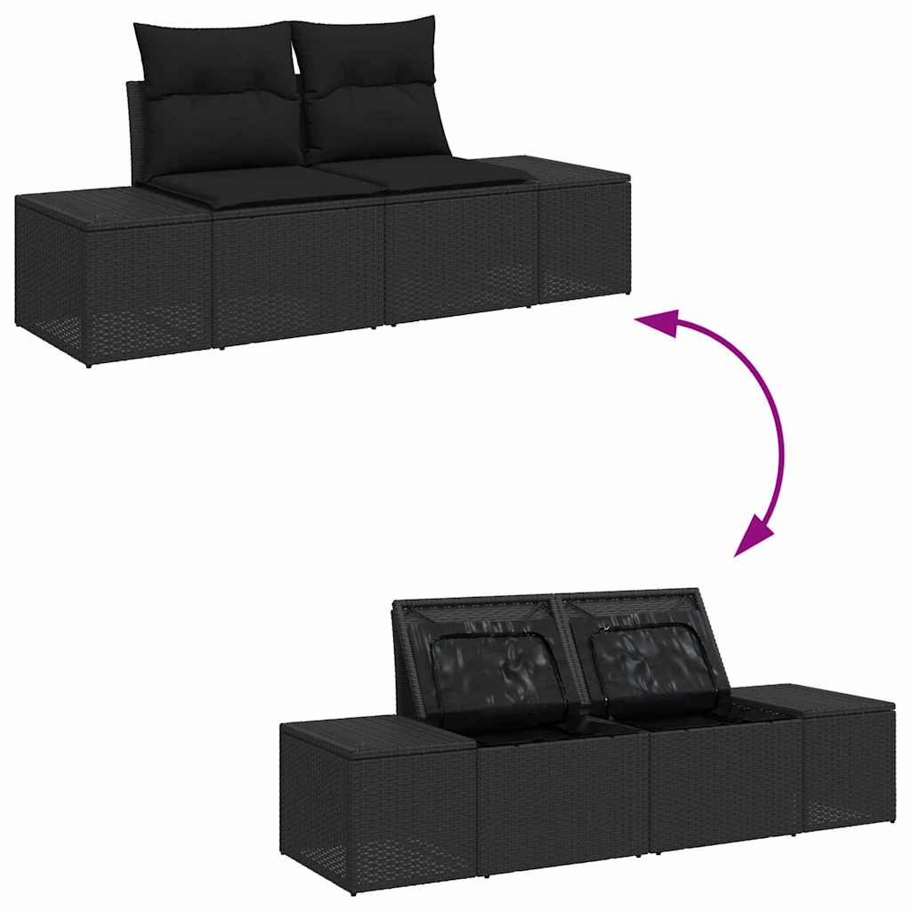 Havesofa Sæt Med Pude Med Opbevaring 12 Dele Poly Rattan - Billede 10