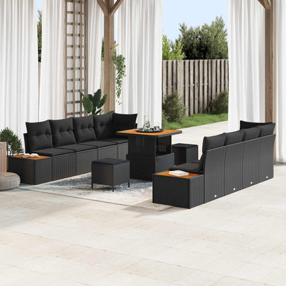 Havesofa Sæt Med Pude Med Opbevaring 11 Dele Poly Rattan - Hovedbillede