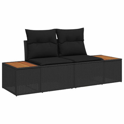 Havesofa Sæt Med Pude Med Opbevaring 11 Dele Poly Rattan - Billede 6