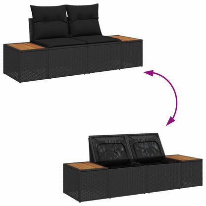 Havesofa Sæt Med Pude Med Opbevaring 13 Dele Poly Rattan - Billede 11