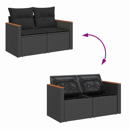 Havesofa Sæt Med Pude Med Opbevaring 12 Dele Poly Rattan - Billede 12