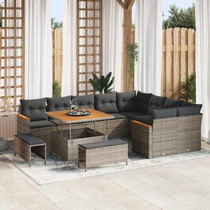 Havesofa Sæt Med Pude Med Opbevaring 12 Dele Poly Rattan - Variant 3365028