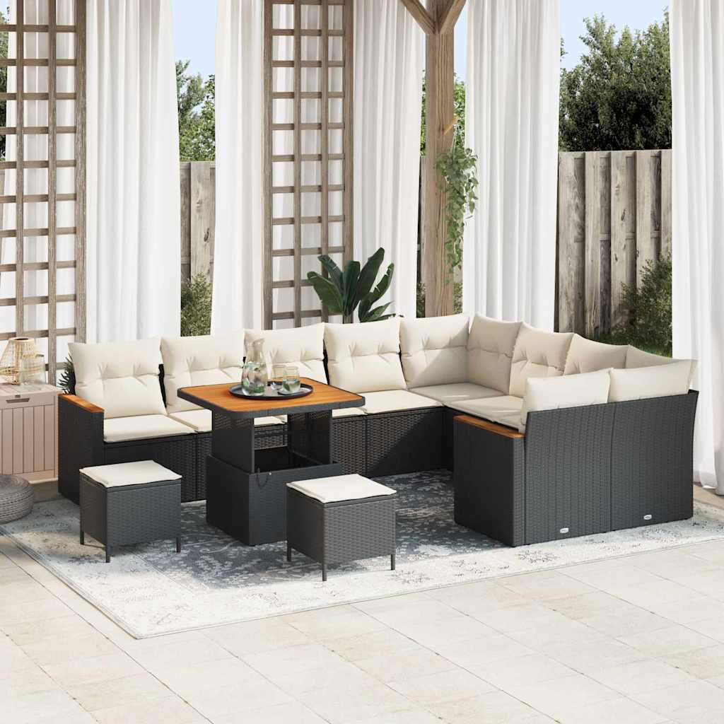 Havesofa Sæt Med Pude Med Opbevaring 12 Dele Poly Rattan - Variant 3365030