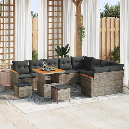 Havesofa Sæt Med Pude Med Opbevaring 12 Dele Poly Rattan - Variant 3365033