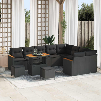 Havesofa Sæt Med Pude Med Opbevaring 12 Dele Poly Rattan - Variant 3365034