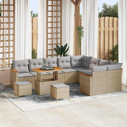 Havesofa Sæt Med Pude Med Opbevaring 12 Dele Poly Rattan - Variant 3365037