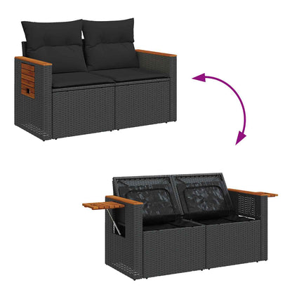 Havesofa Sæt Med Pude 17 Dele Polyrattan - Billede 11