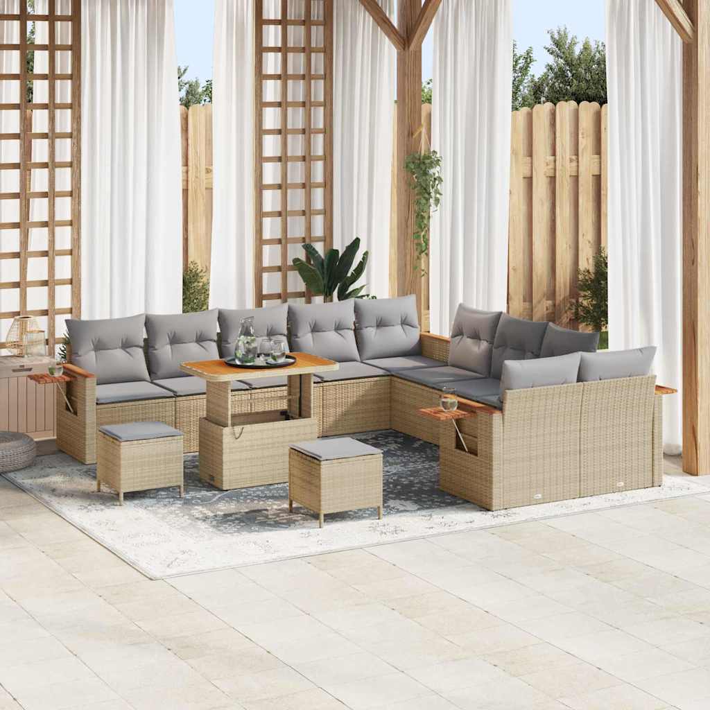 Havesofa Sæt Med Pude 17 Dele Polyrattan - Variant 3365187