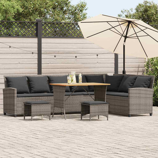 Sofasæt Til Haven 4 Dele Med Hynder L-Formet Polyrattan
