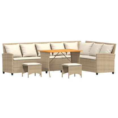 Sofasæt Til Haven 4 Dele Med Hynder L-formet Polyrattan - Billede 2