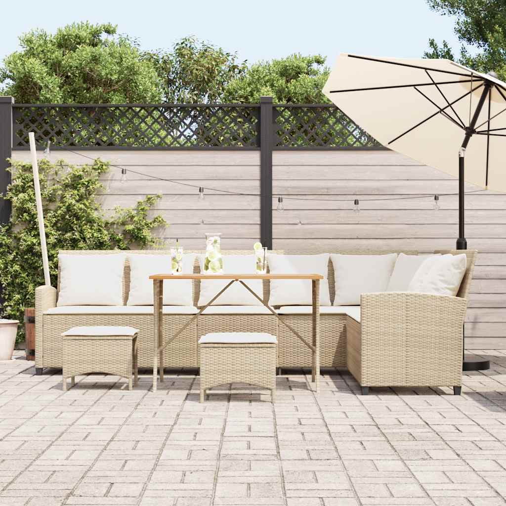 Sofasæt Til Haven 4 Dele Med Hynder L-formet Polyrattan - Billede 3