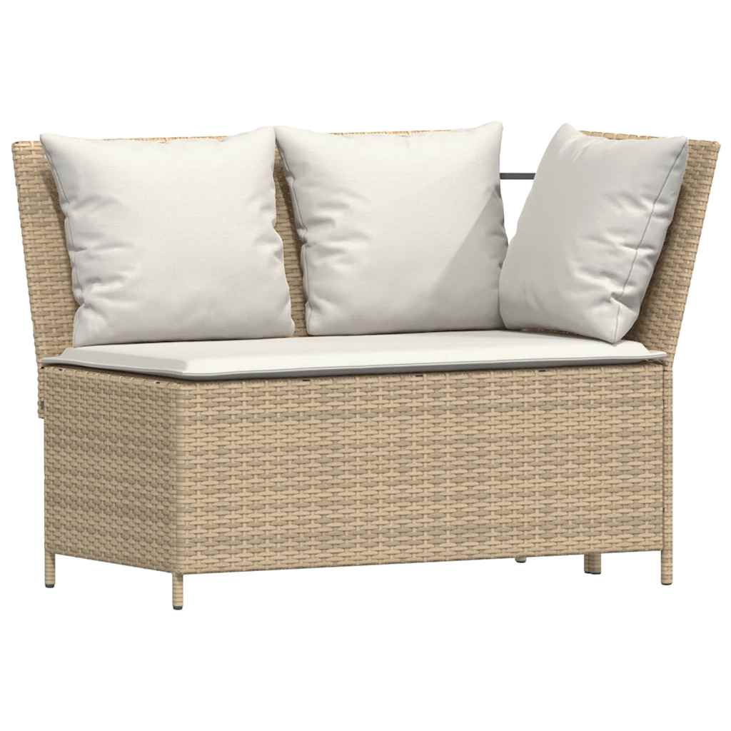 Sofasæt Til Haven 4 Dele Med Hynder L-formet Polyrattan - Billede 5