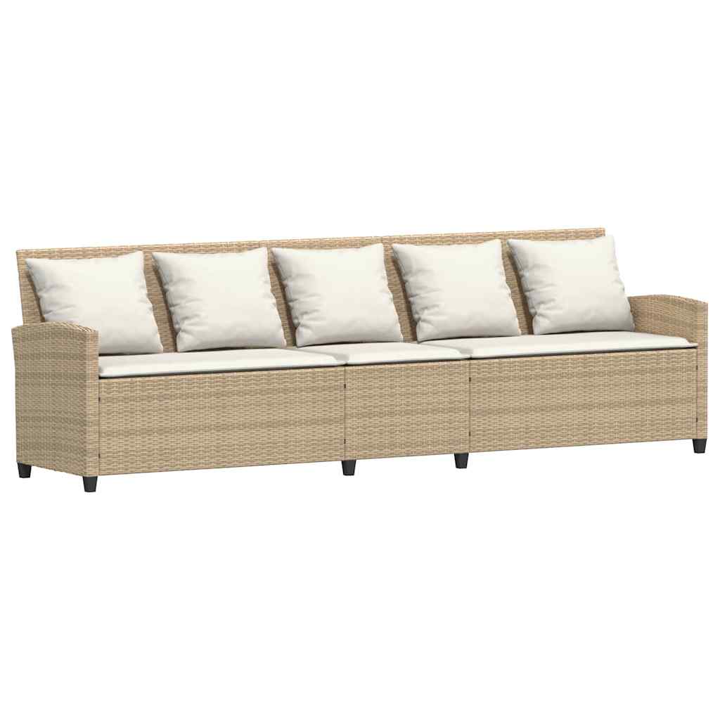 Sofasæt Til Haven 4 Dele Med Hynder L-formet Polyrattan - Billede 7