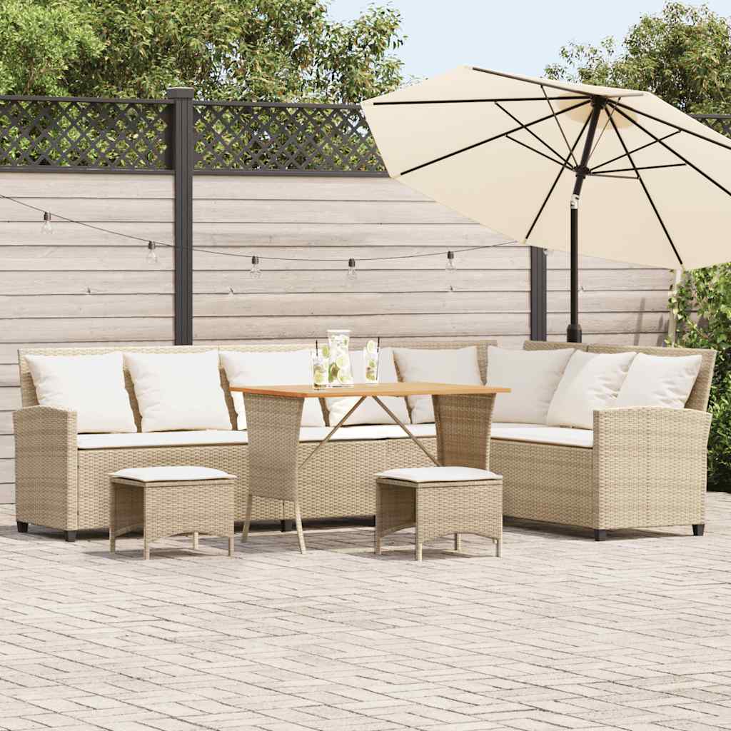 Sofasæt Til Haven 4 Dele Med Hynder L-formet Polyrattan - Hovedbillede