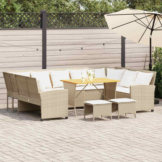 Sofasæt Til Haven 4 Dele Med Hynder Polyrattan Beige