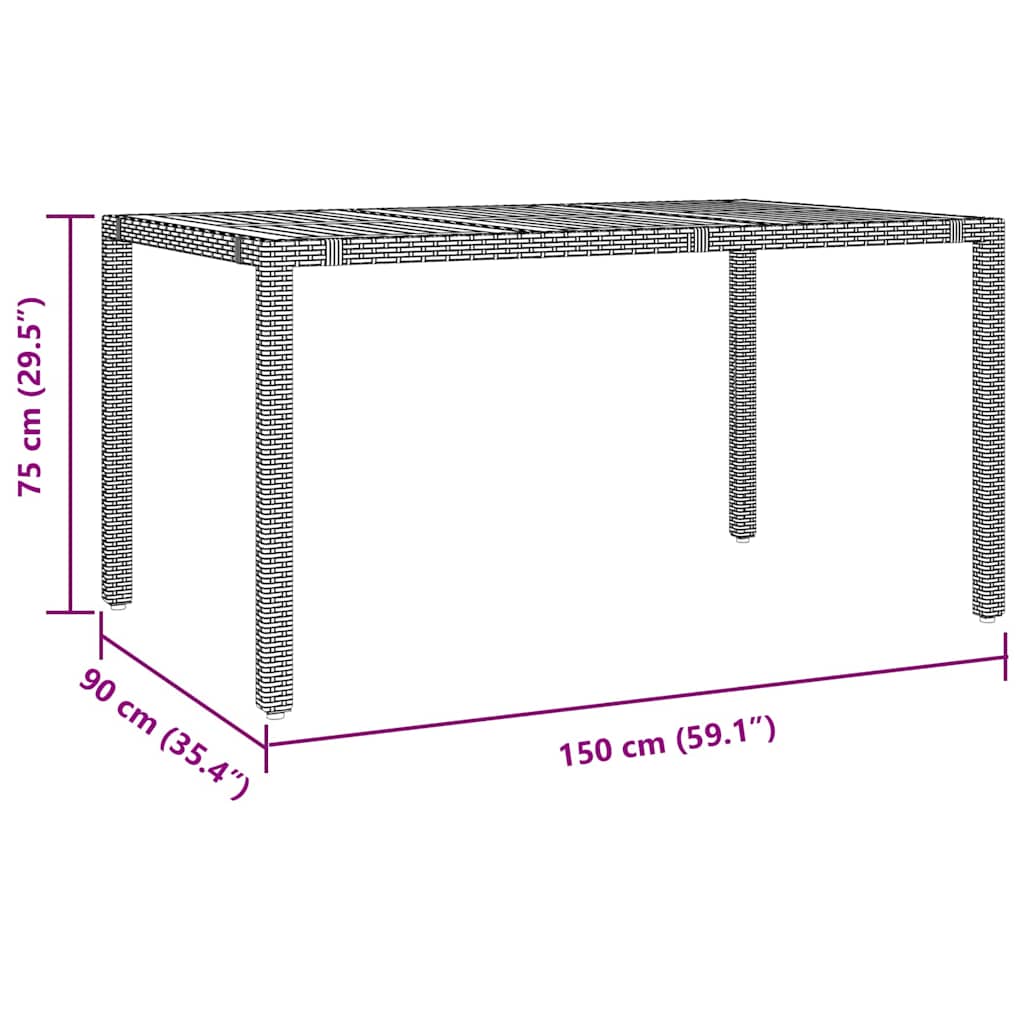 Have Spisebordssæt 7 Dele Og Brunt Polyrattan - Billede 11