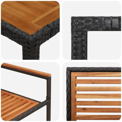 Have Spisebordssæt 9 Dele Og Brunt Polyrattan - Billede 9