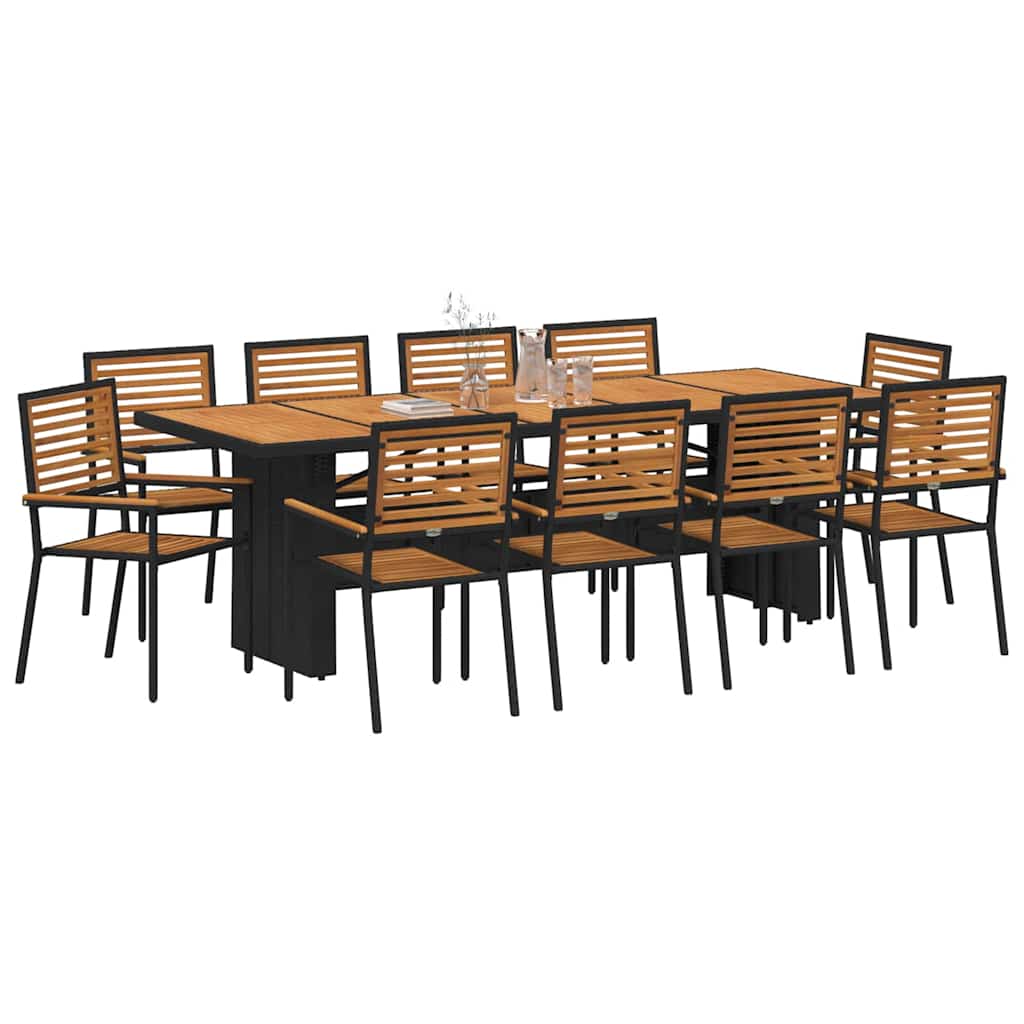 Have Spisebordssæt 11 Dele Og Brunt Polyrattan - Billede 3