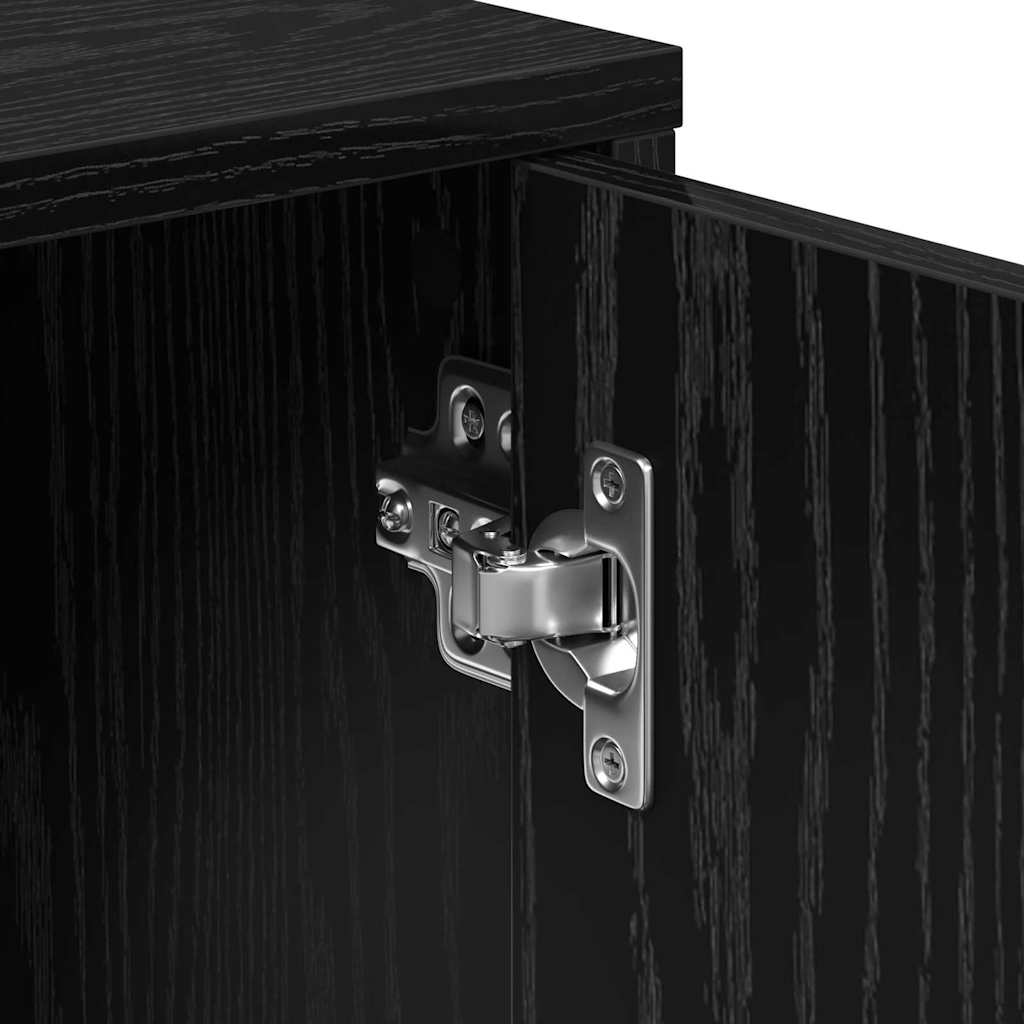 Highboard 2 Pcs Sort Eg 60 X 31 X 70 Cm Konstrueret Træ - Billede 10