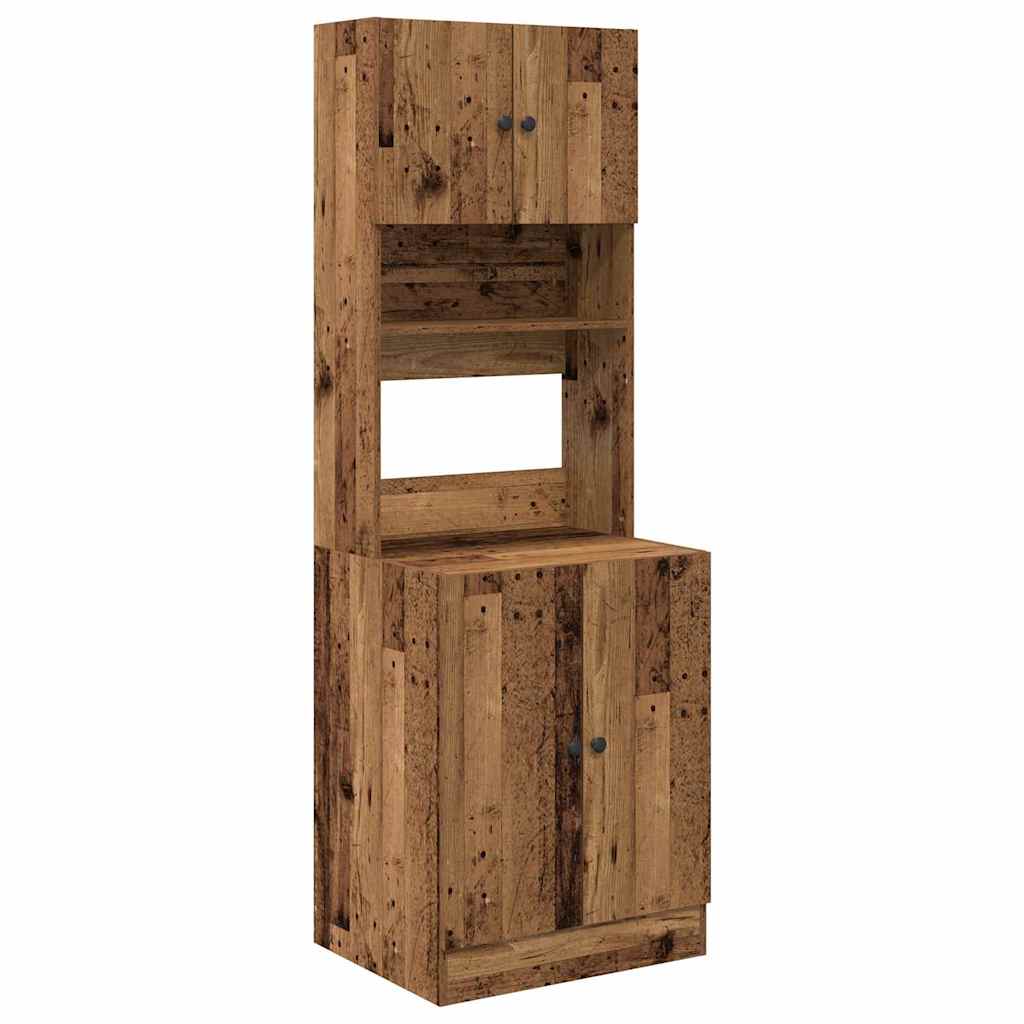 Køkkenskab Med Dør Gammelt Træ 60 X 50 X 180 Cm Konstrueret Træ - Billede 2