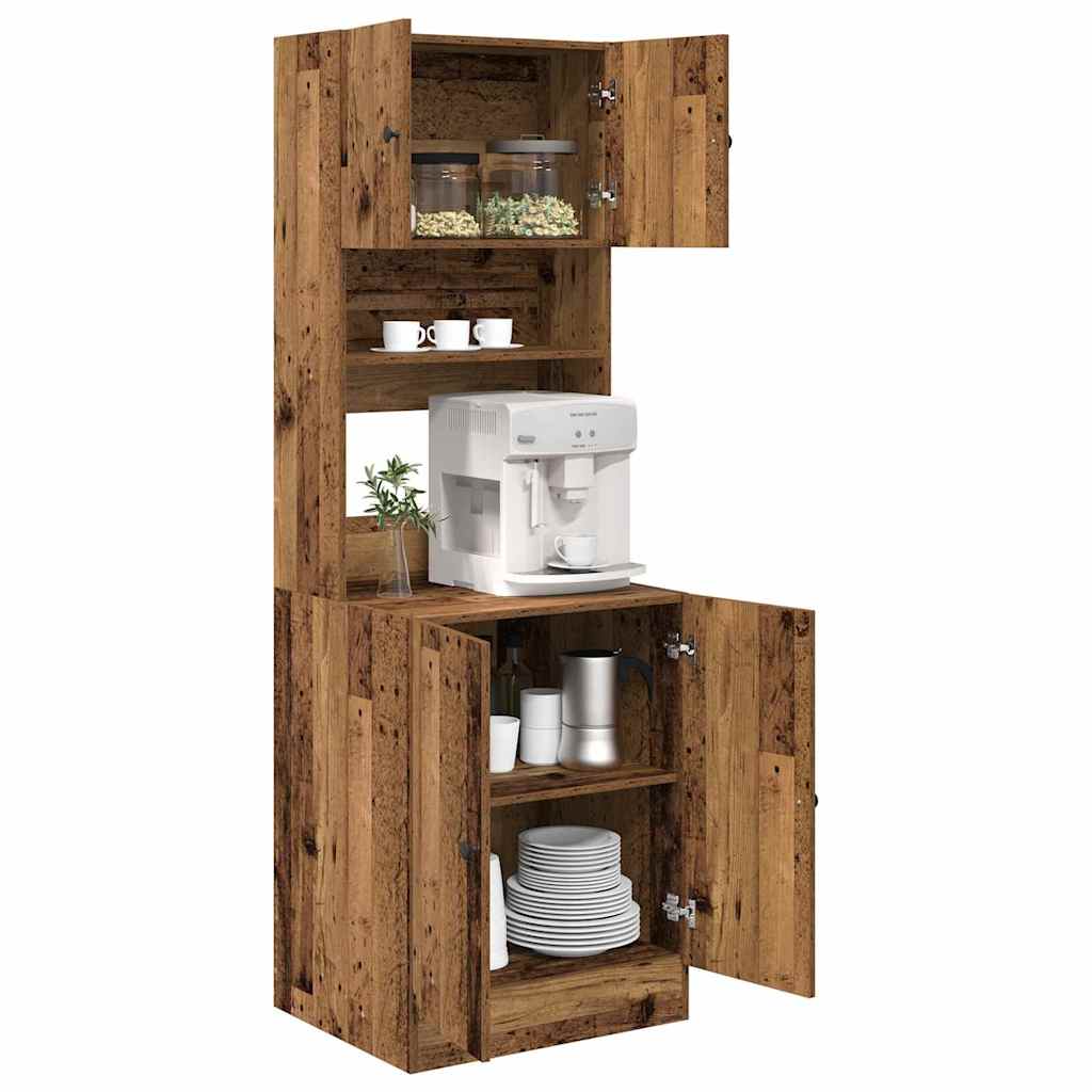 Køkkenskab Med Dør Gammelt Træ 60 X 50 X 180 Cm Konstrueret Træ - Billede 3