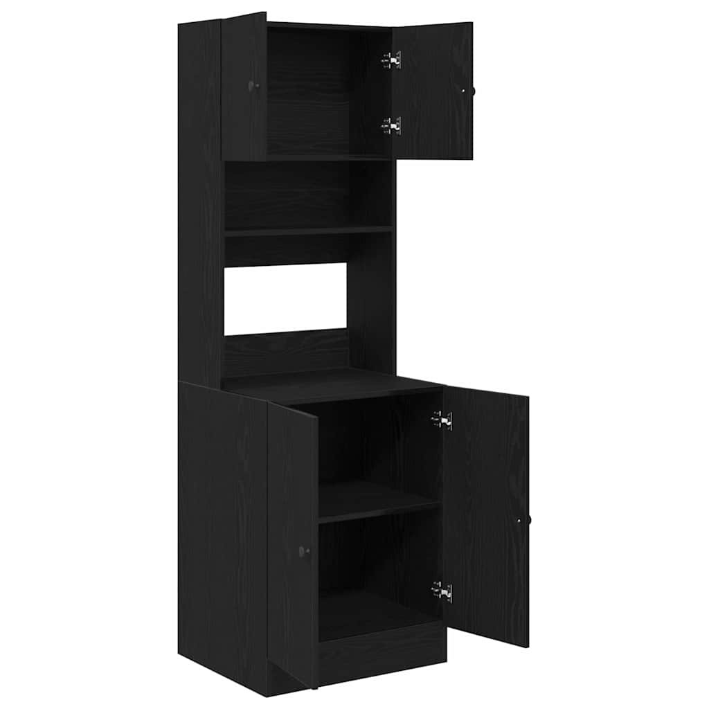 Køkkenskab Med Hylde Sort Eg 60 X 50 X 180 Cm Konstrueret Træ - Billede 5