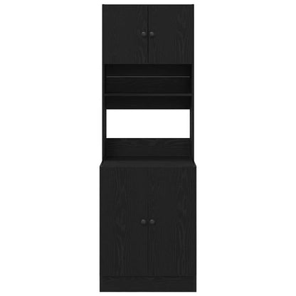 Køkkenskab Med Hylde Sort Eg 60 X 50 X 180 Cm Konstrueret Træ - Billede 6