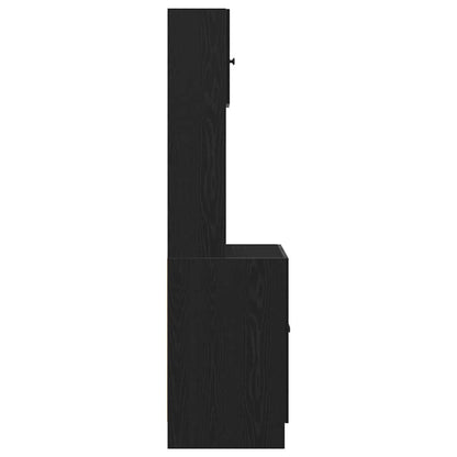Køkkenskab Med Hylde Sort Eg 60 X 50 X 180 Cm Konstrueret Træ - Billede 8