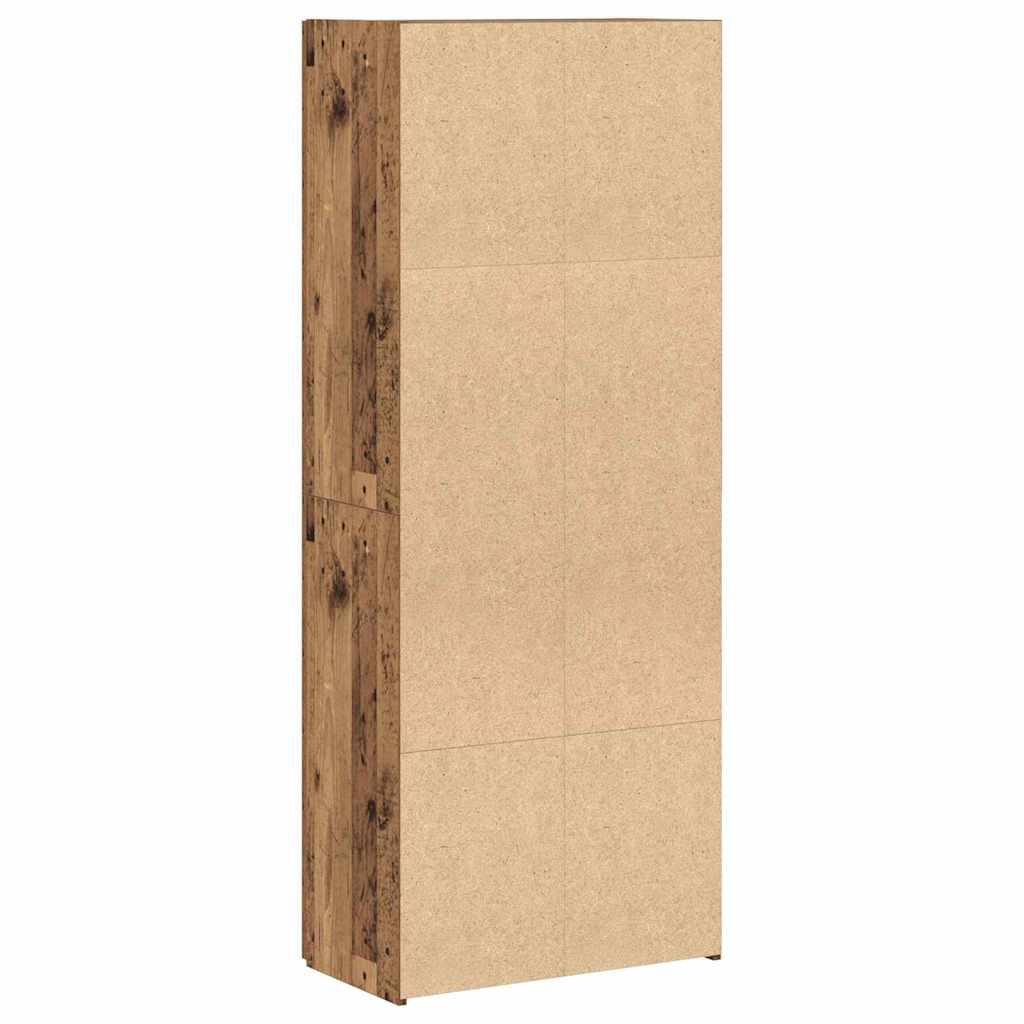 Kontorskab Med Hylde Gammelt Træ 60 X 32 X 153 Konstrueret Træ - Billede 8
